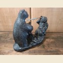 Sculpture d'ours en pierre à savon