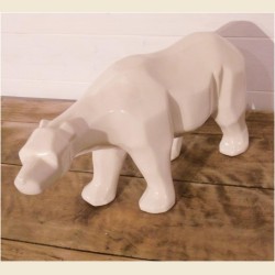 Cubist style porcelain bear