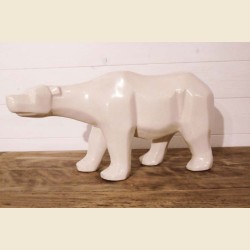 Cubist style porcelain bear