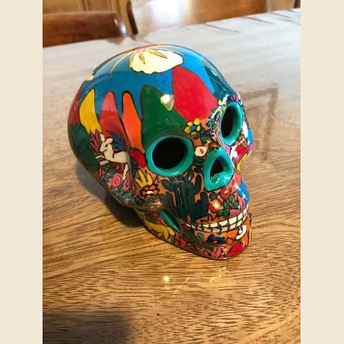 crâne mexicain multicolore