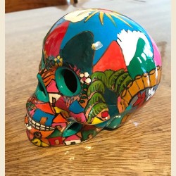 crâne mexicain multicolore
