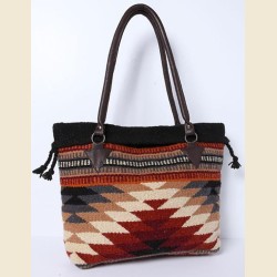 Sac navajo cuir et tapisserie "Chelly"