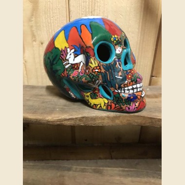Crâne mexicain multicolore
