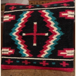 Coussin navajo en laine Rouge Croix