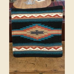 -Coussin navajo en laine Noir Mesa