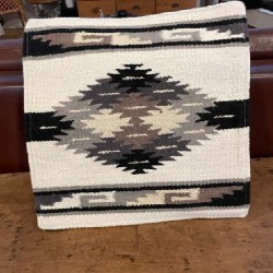 Coussin navajo en laine écru et noir